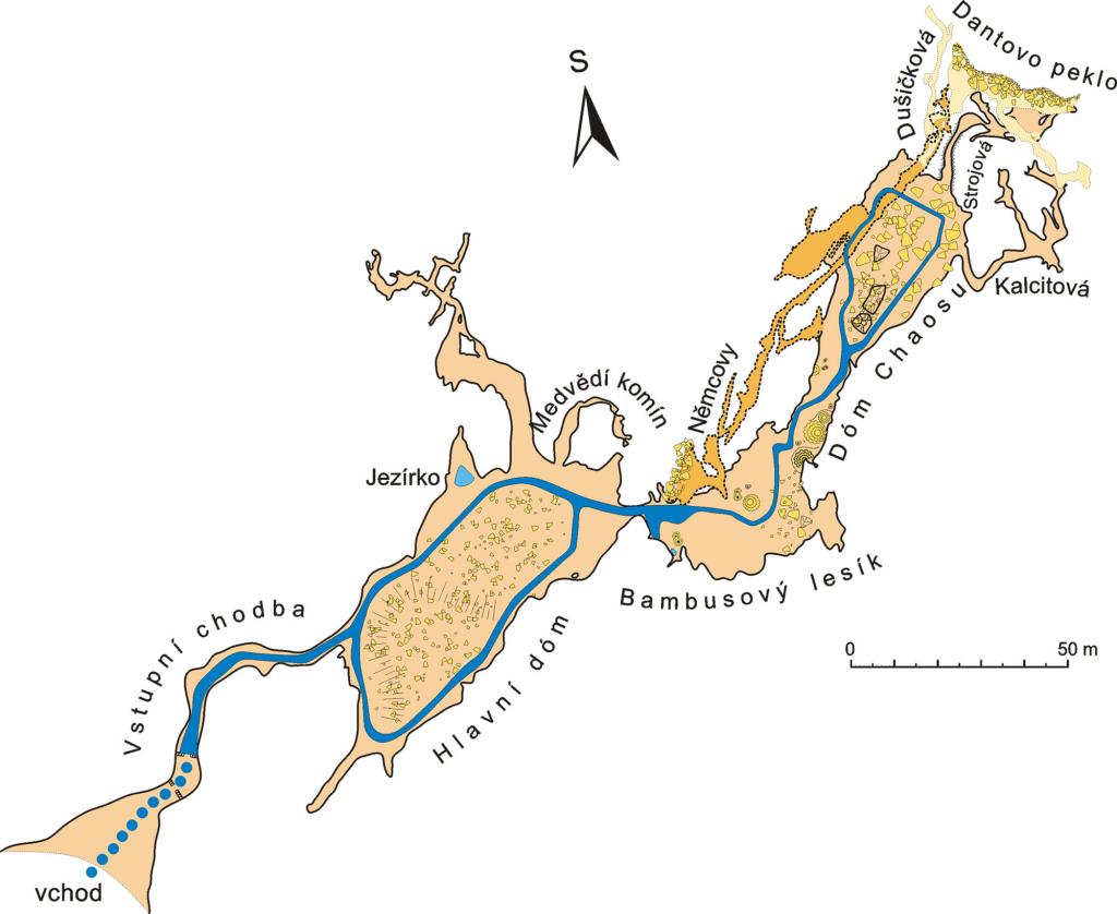 Kateřinská jeskyně - mapa