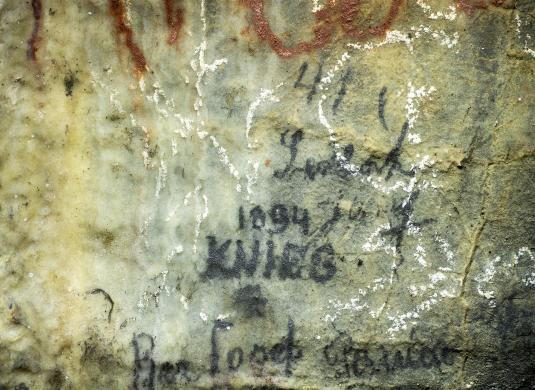 Kateřinská jeskyně - podpis Jana Kniese