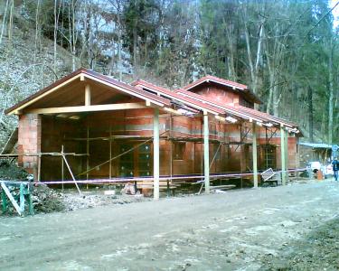 stavba nové provozní budovy Kateřinské jeskyně