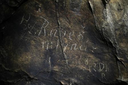 Kateřinská jeskyně - podpis mlynáře Rubeše